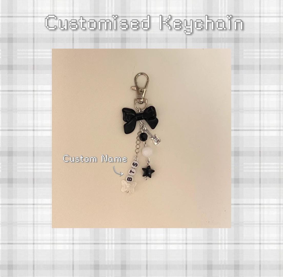 Customised Black Keychain with name